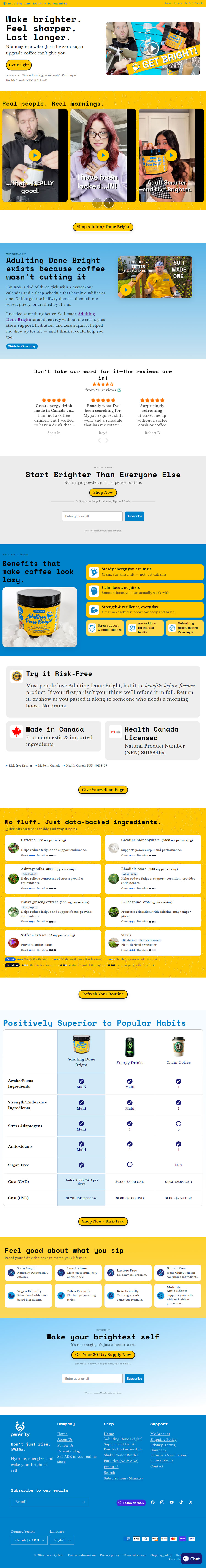 Adulting Done Bright Landing Page